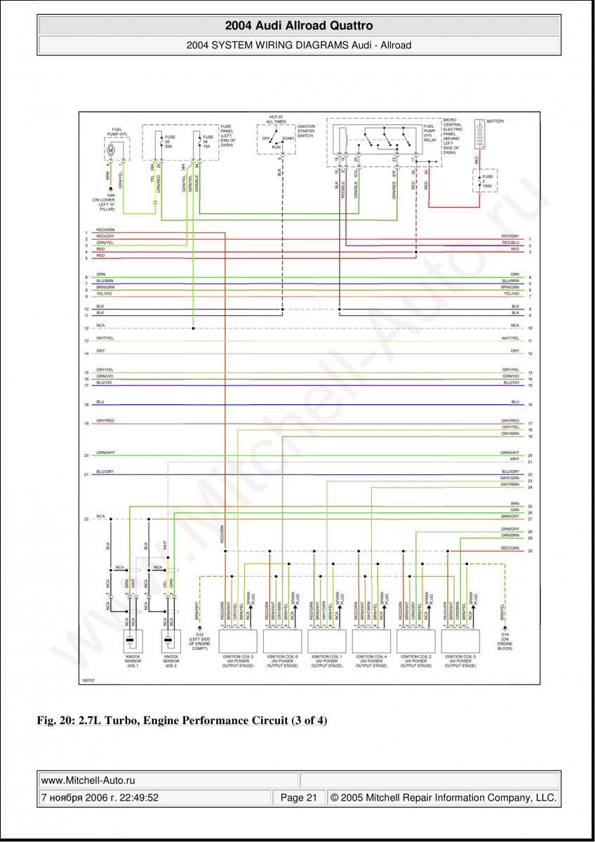 Audi A6 Allroad C5 Quattro wiring diagrams / page 21