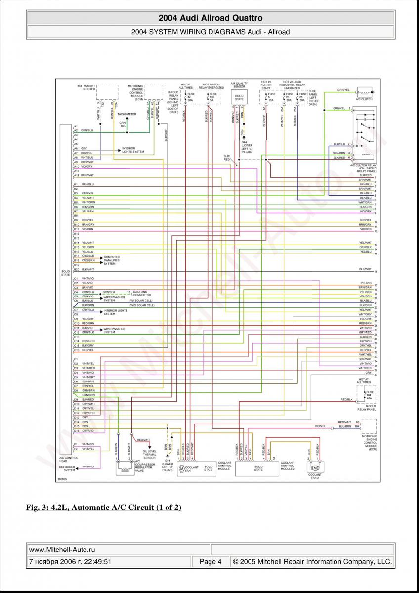 Audi A6 Allroad C5 Quattro wiring diagrams / page 4