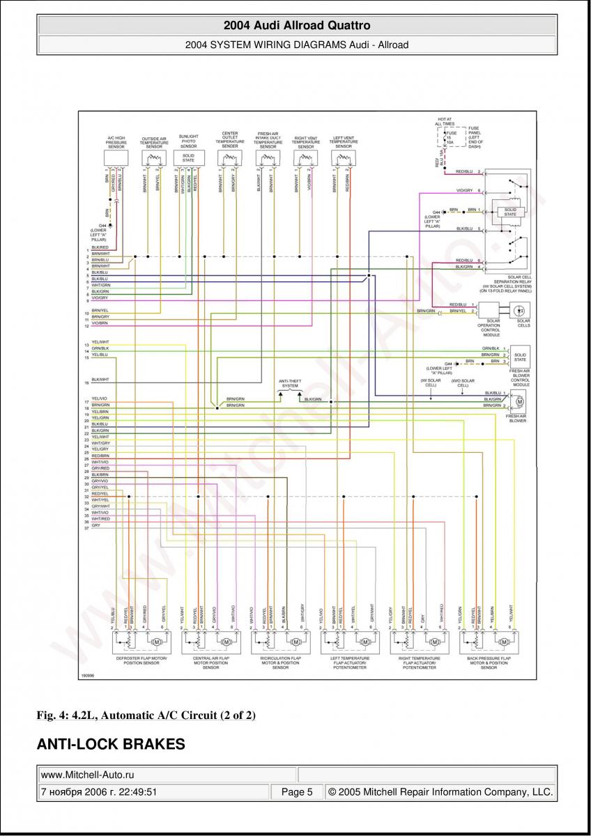 Audi A6 Allroad C5 Quattro wiring diagrams / page 5