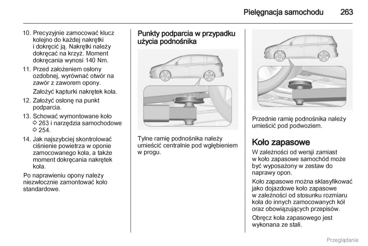 Opel Zafira C Tourer instrukcja obslugi / page 264