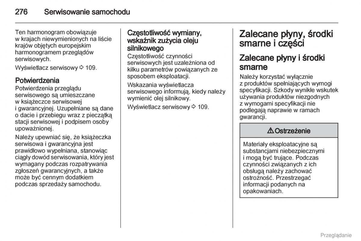 Opel Zafira C Tourer instrukcja obslugi / page 277