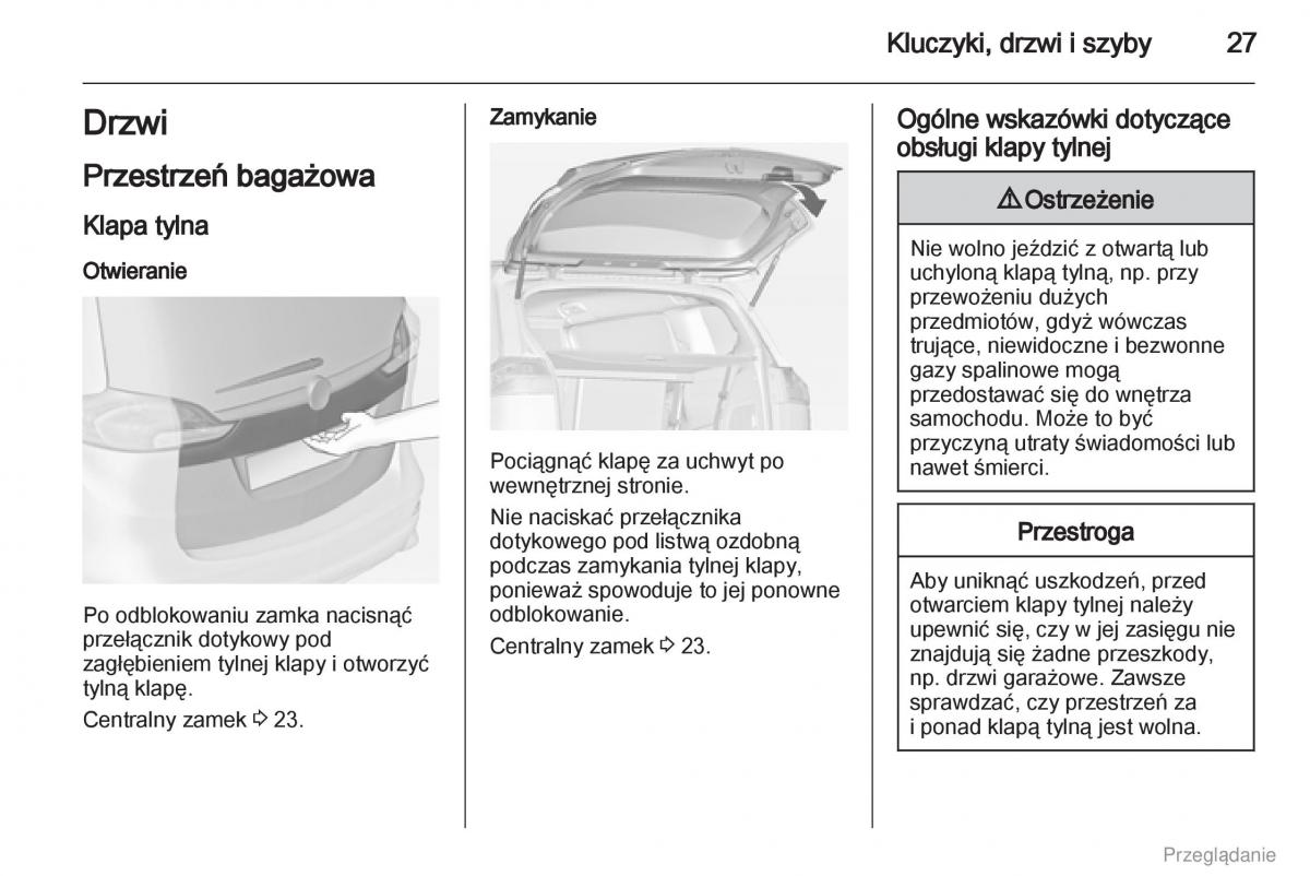 Opel Zafira C Tourer instrukcja obslugi / page 28