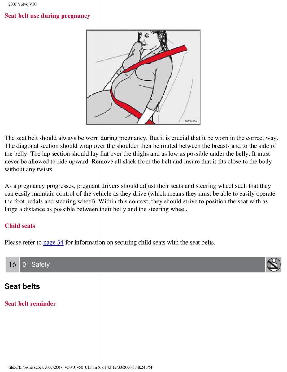 manual  Volvo V50 owners manual / page 13