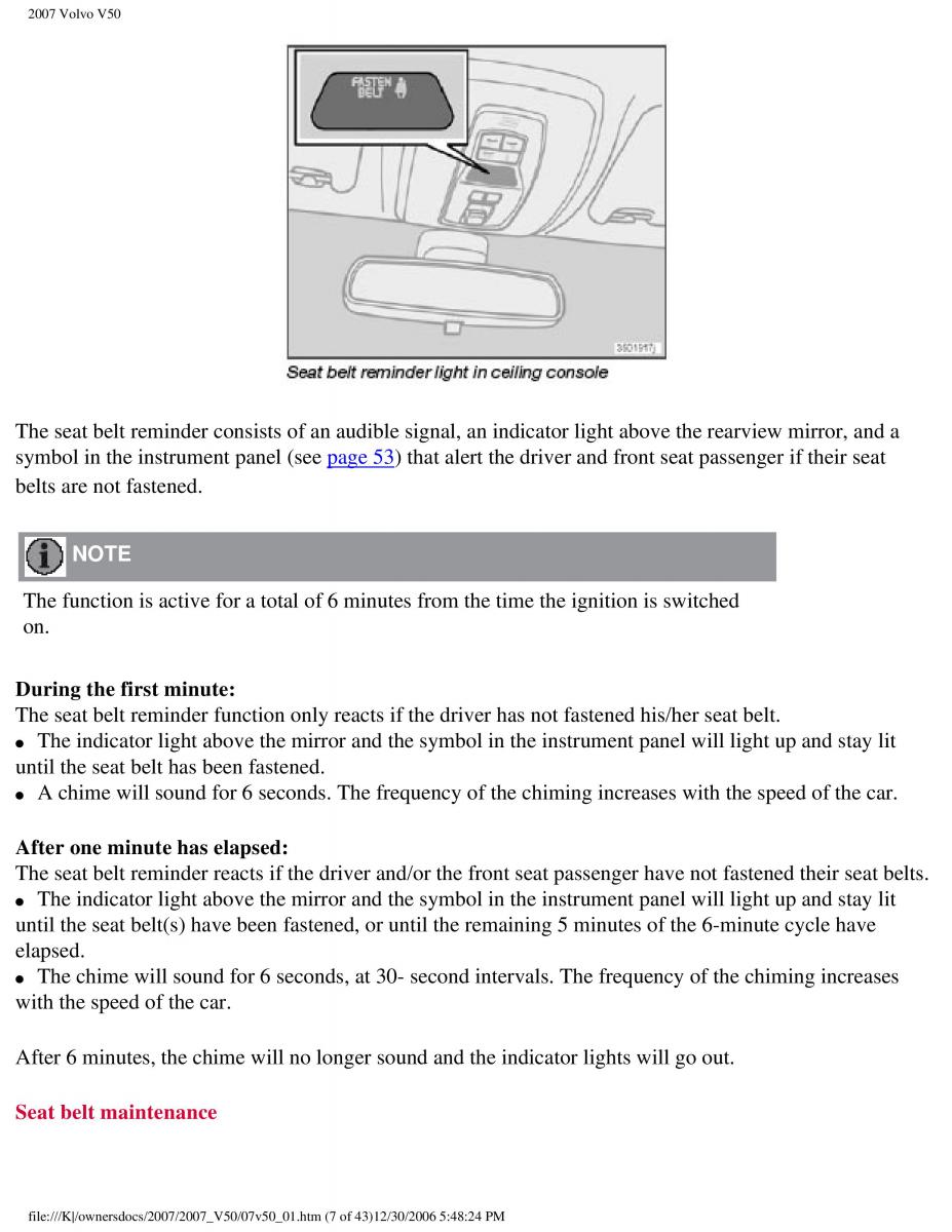 manual  Volvo V50 owners manual / page 14