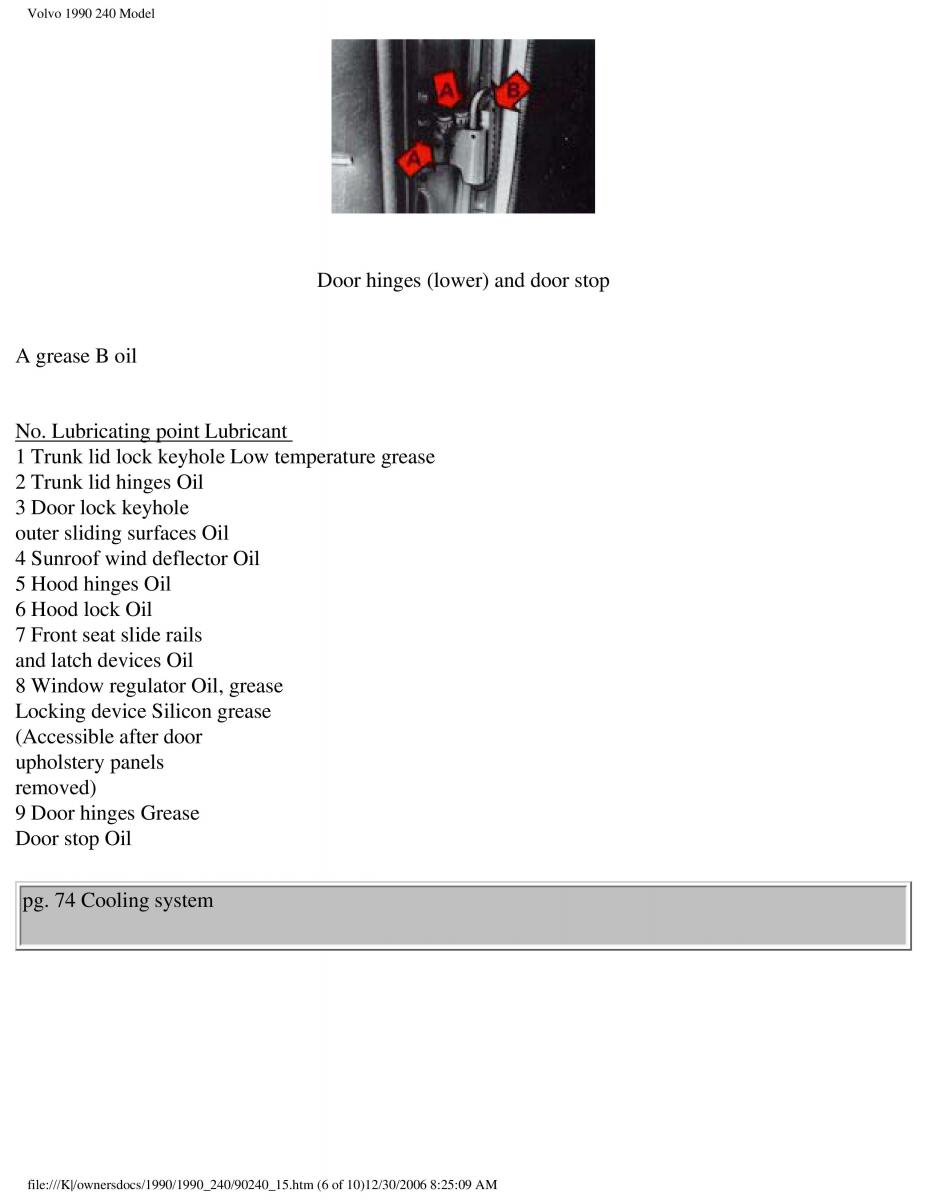 Volvo 240 owners manual / page 98