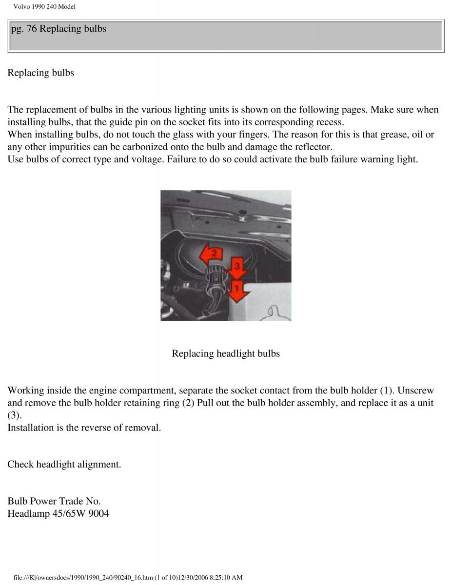 Volvo 240 owners manual / page 103