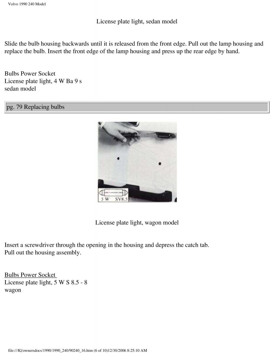 Volvo 240 owners manual / page 108
