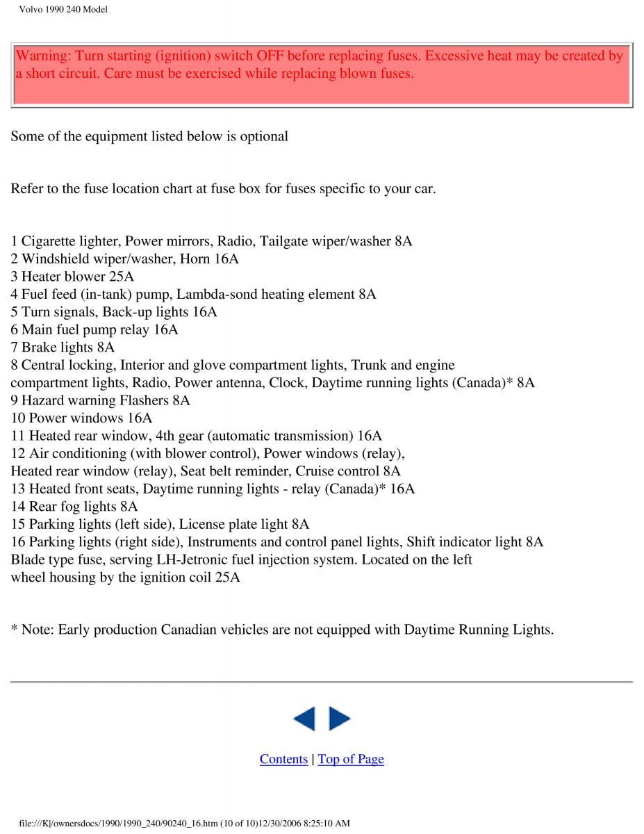 Volvo 240 owners manual / page 112