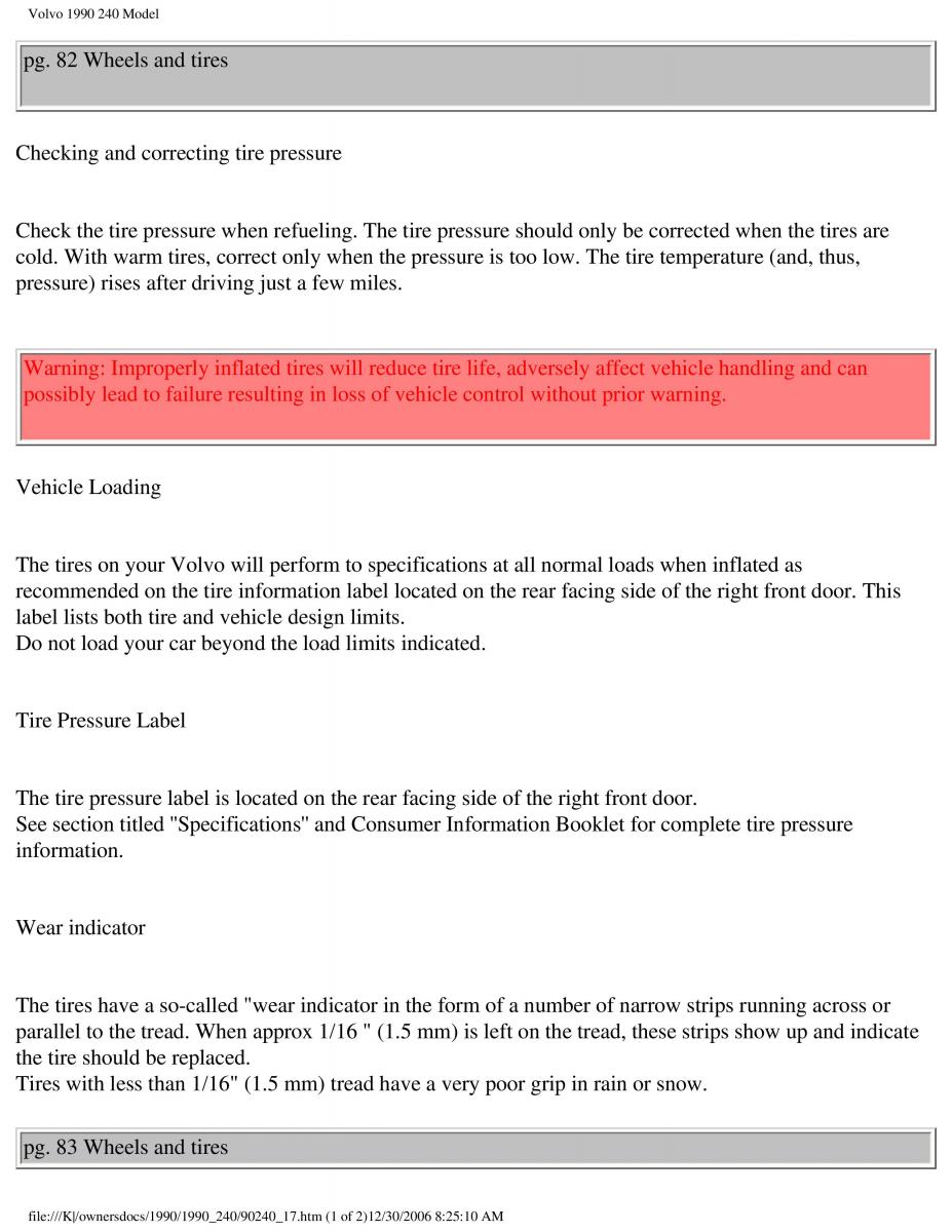 Volvo 240 owners manual / page 113