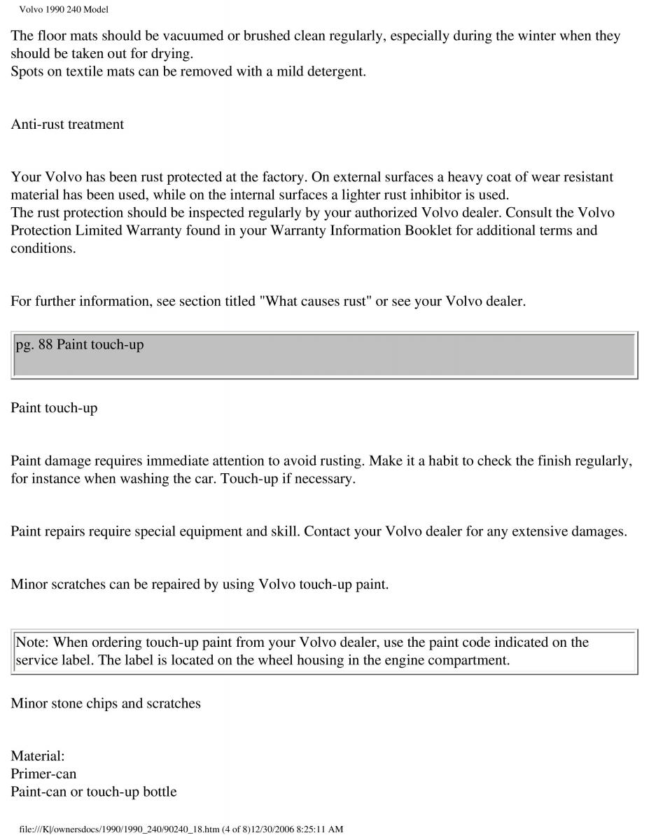 Volvo 240 owners manual / page 118