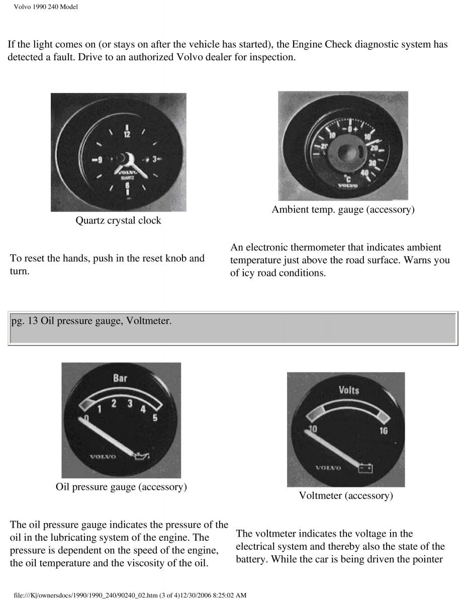 Volvo 240 owners manual / page 12
