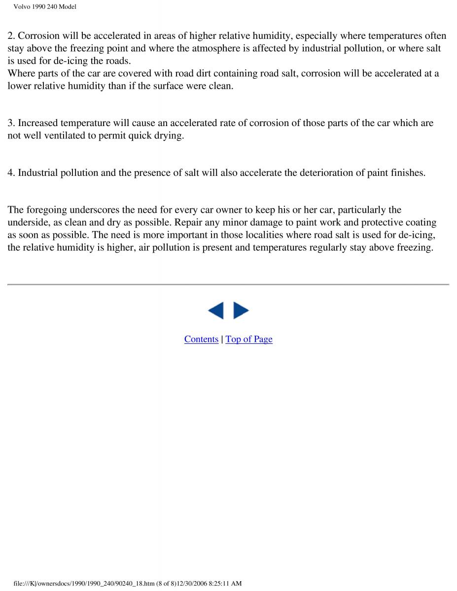 Volvo 240 owners manual / page 122