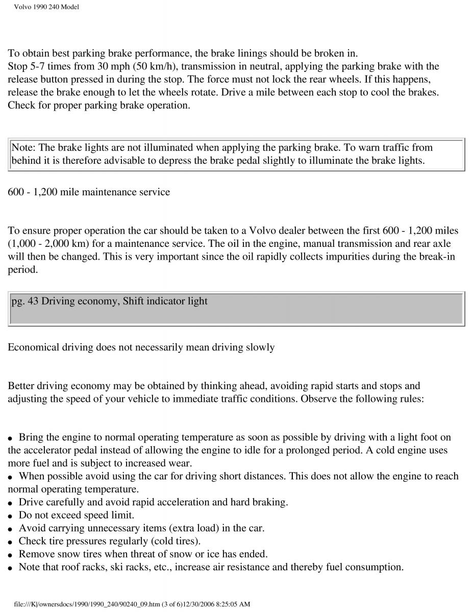 Volvo 240 owners manual / page 53