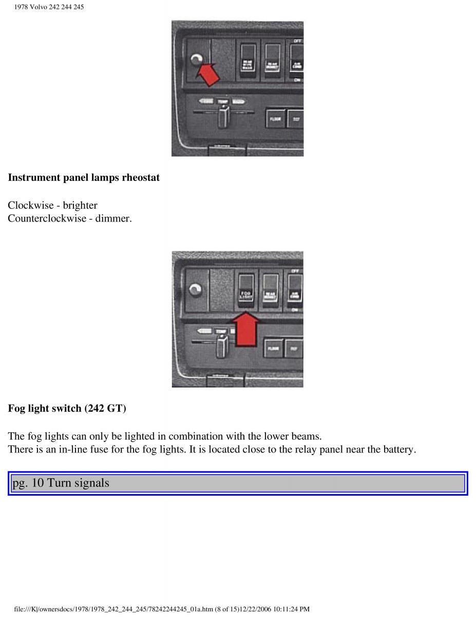 manual  Volvo 242 244 245 owners manual / page 12