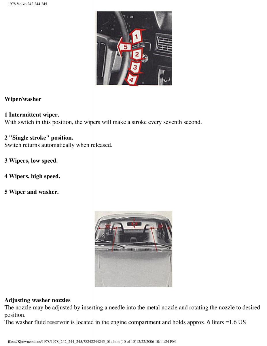 Volvo 242 244 245 owners manual / page 14