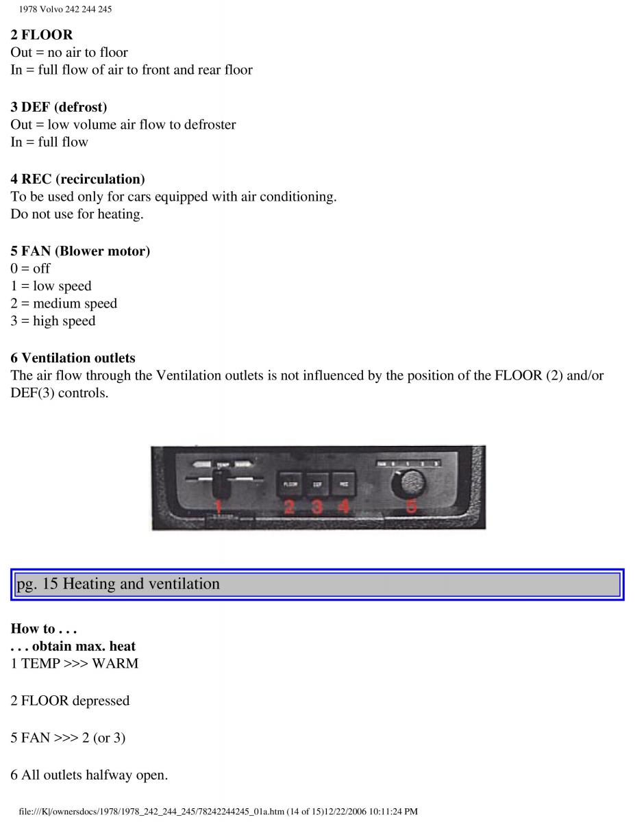 Volvo 242 244 245 owners manual / page 18