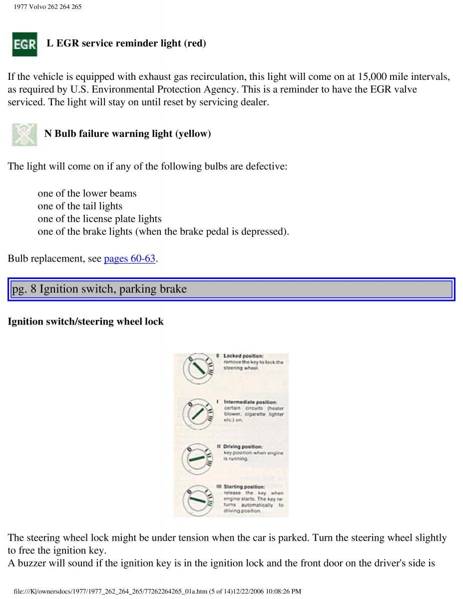 manual  Volvo 262 264 265 owners manual / page 9