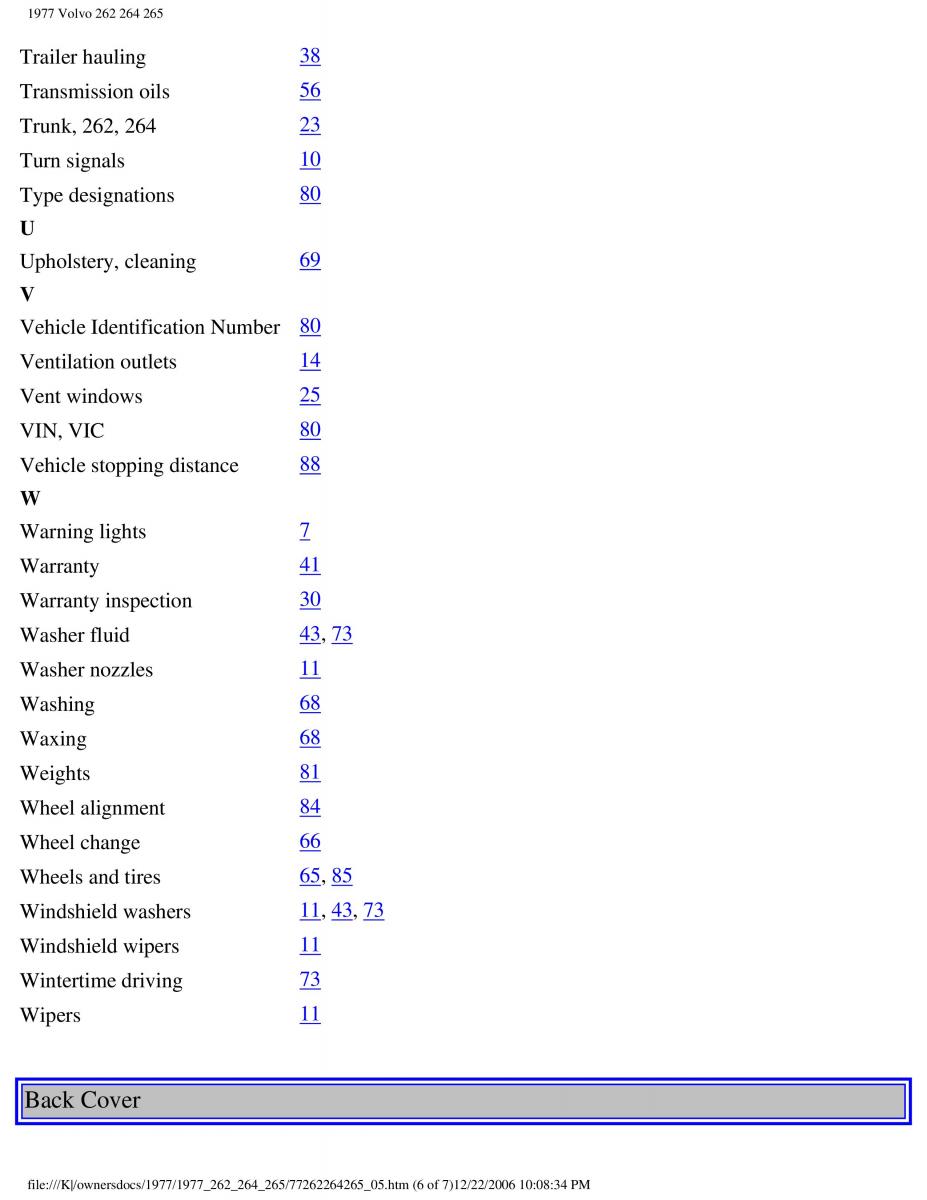 manual  Volvo 262 264 265 owners manual / page 103