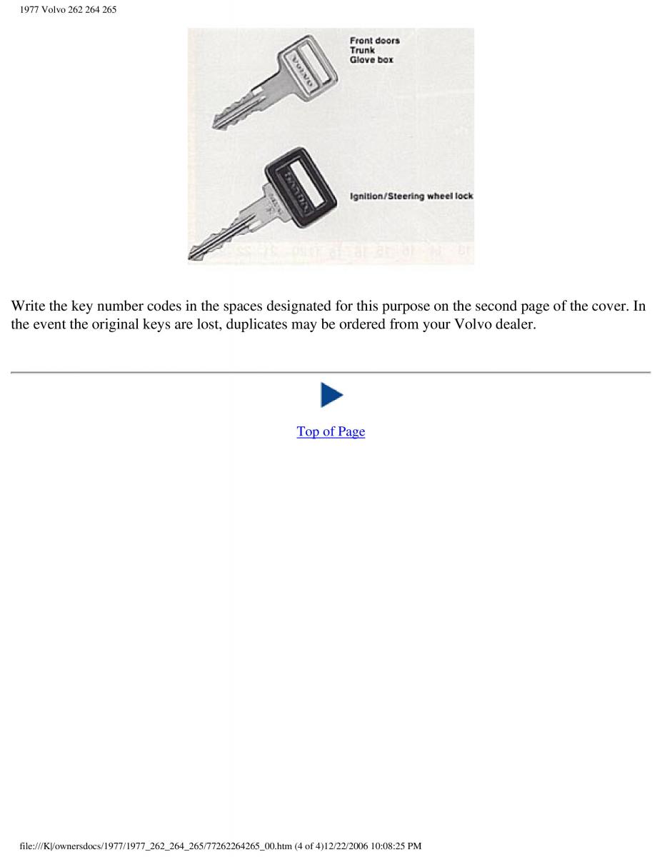 Volvo 262 264 265 owners manual / page 4