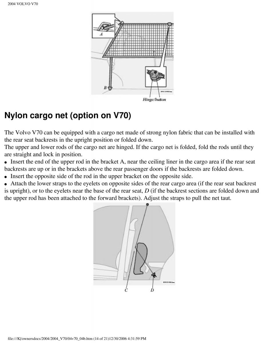 Volvo V70 II 2 owners manual / page 107