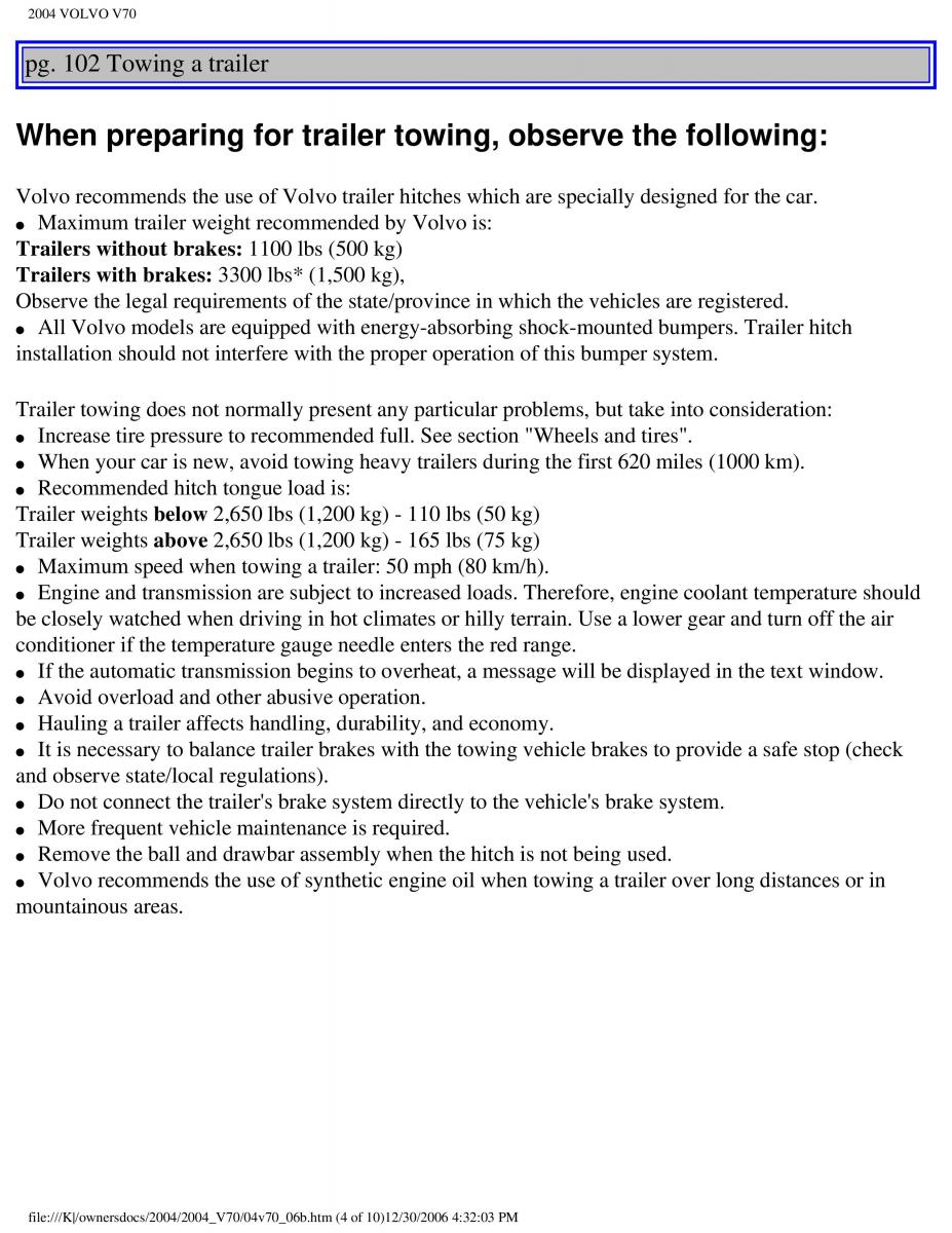Volvo V70 II 2 owners manual / page 153