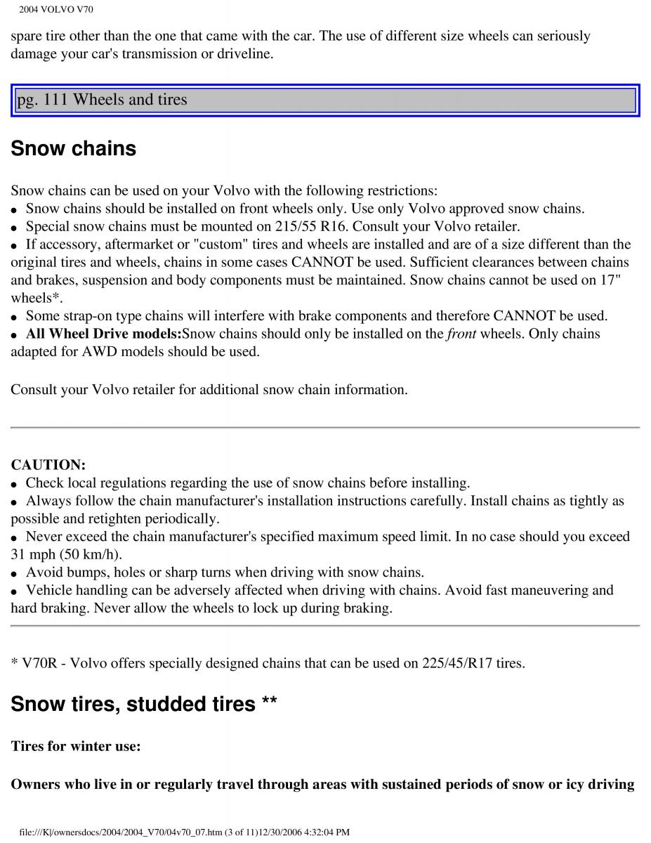 Volvo V70 II 2 owners manual / page 162