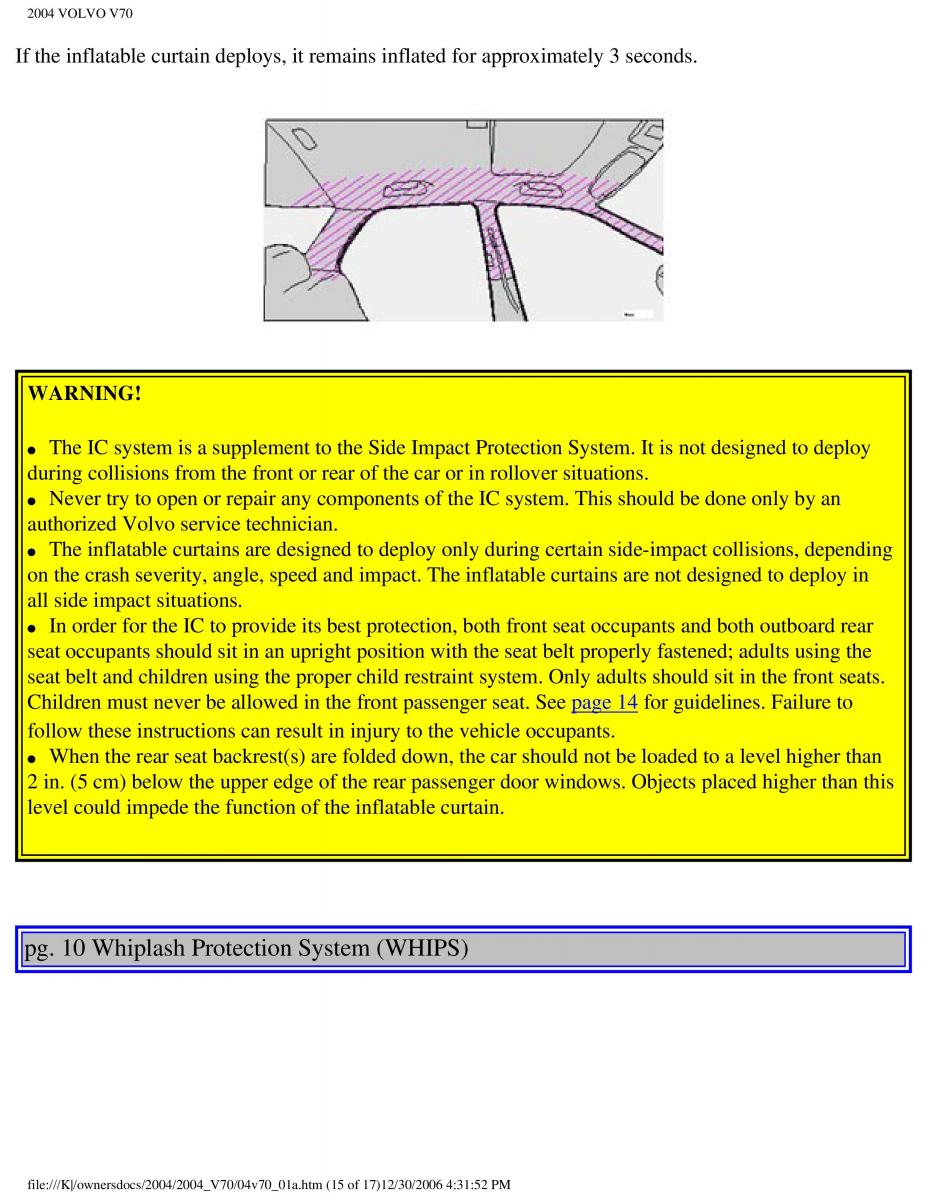 manual  Volvo V70 II 2 owners manual / page 21