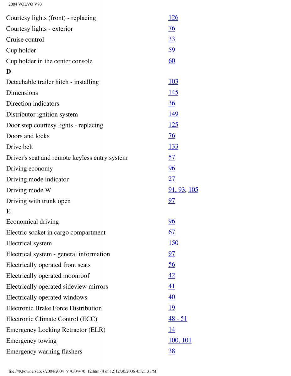 Volvo V70 II 2 owners manual / page 252