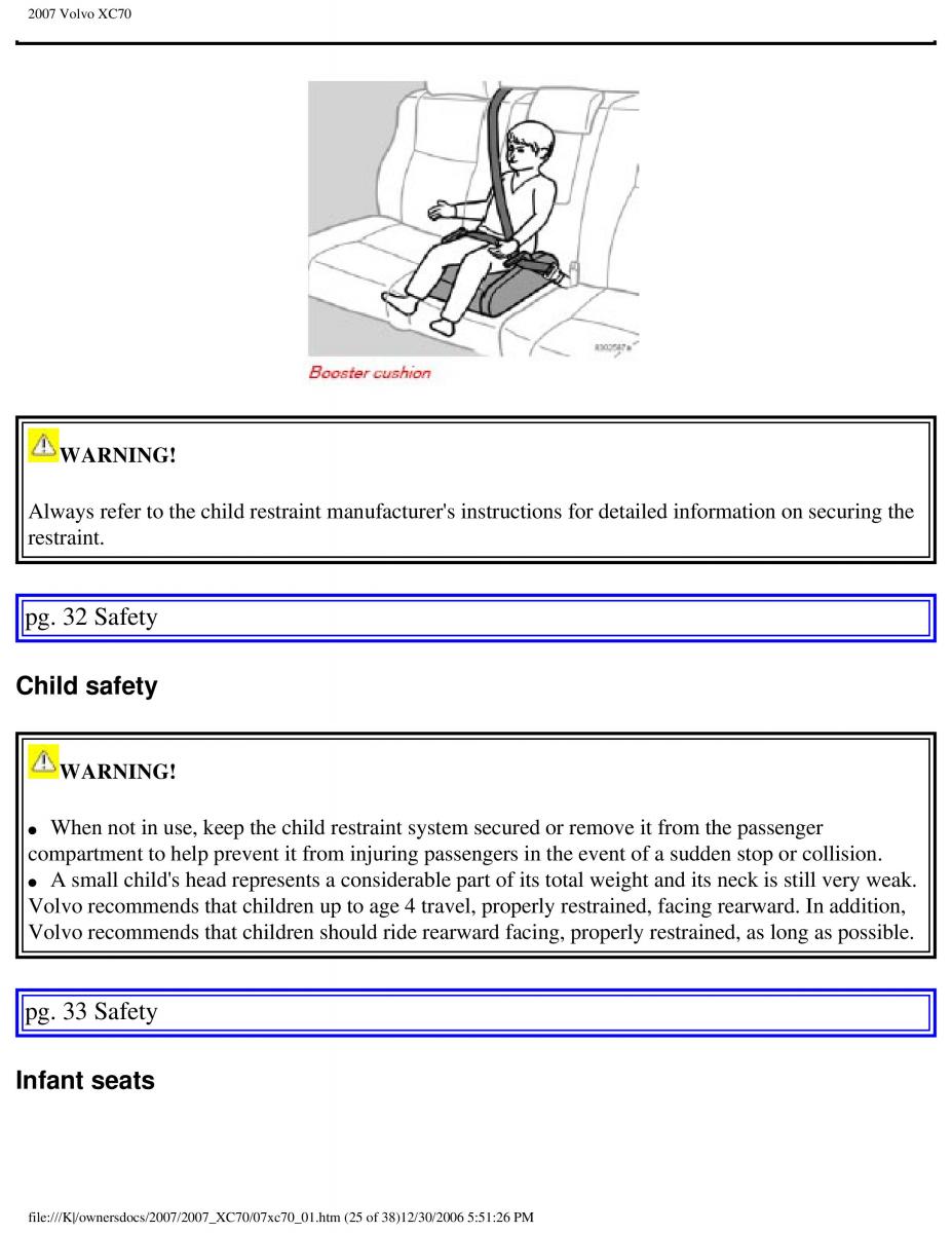 Volvo XC70 Cross Country 2007 owners manual / page 31