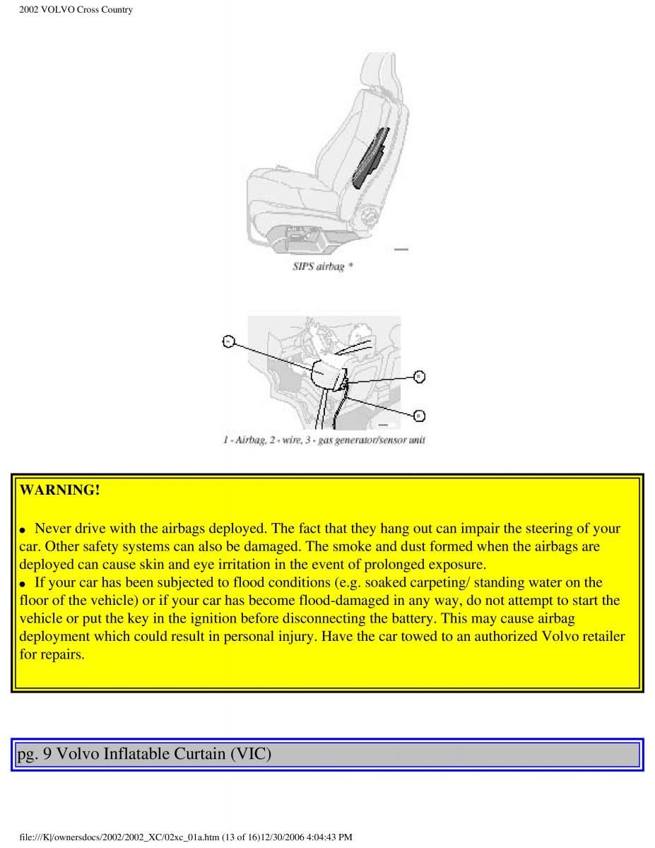 Volvo XC70 Cross Country owners manual / page 18