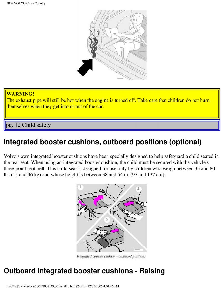 manual  Volvo XC70 Cross Country owners manual / page 23