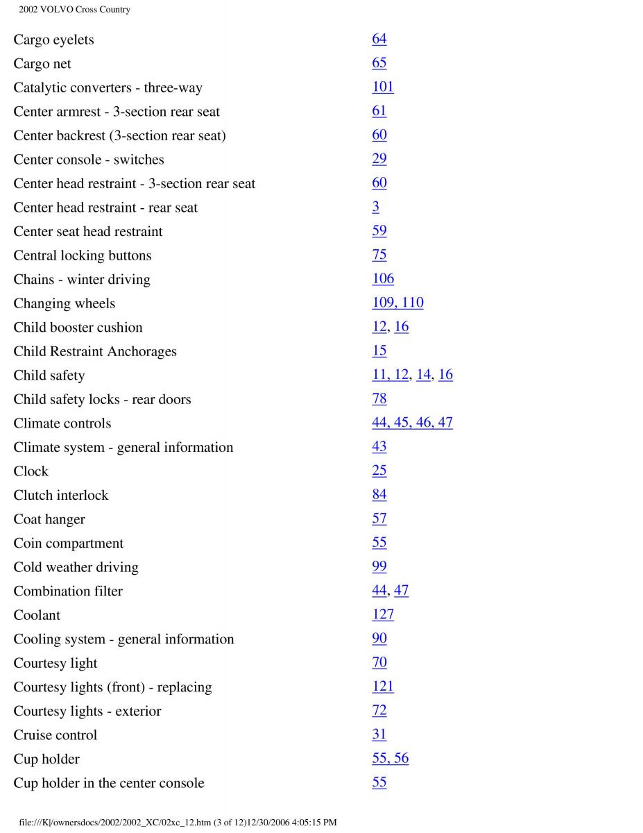 Volvo XC70 Cross Country owners manual / page 243