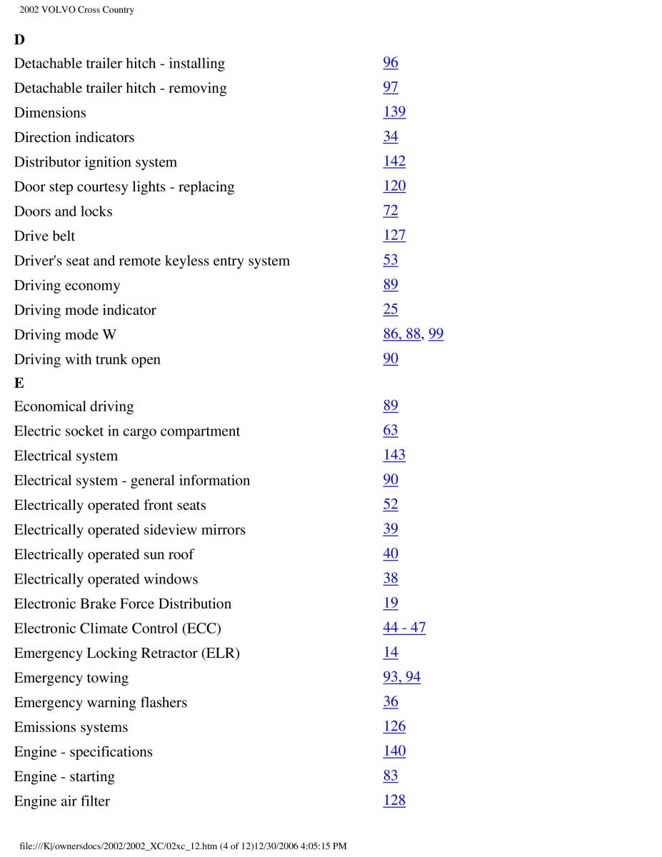 Volvo XC70 Cross Country owners manual / page 244