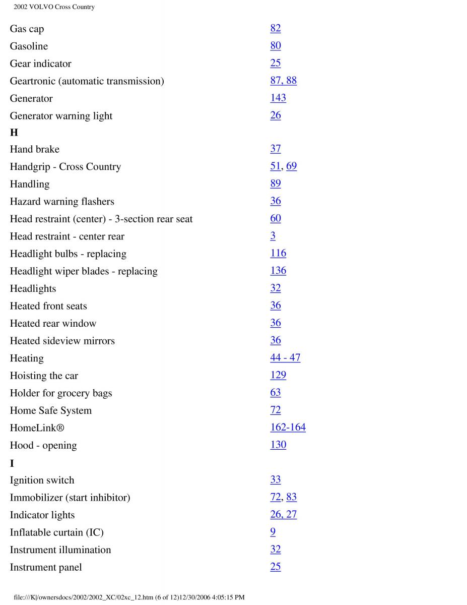 manual  Volvo XC70 Cross Country owners manual / page 246