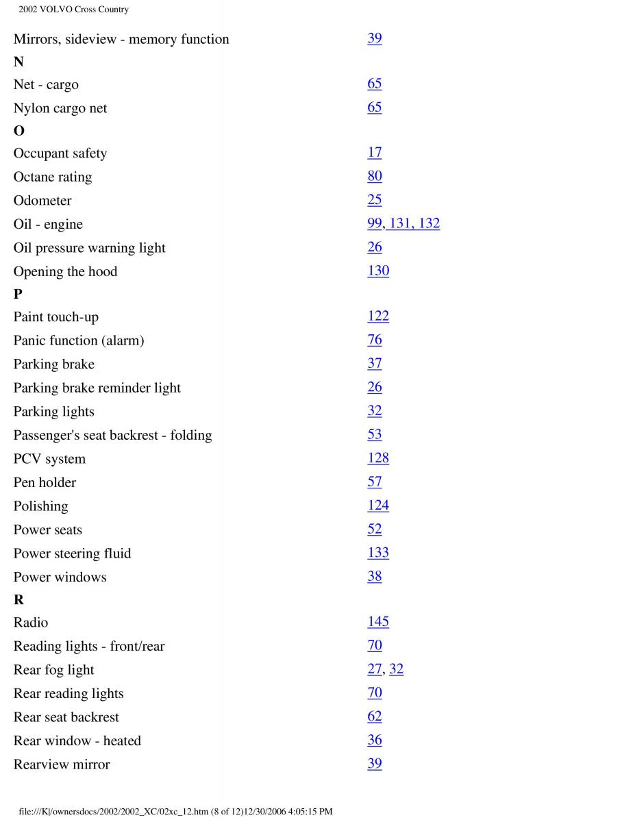 Volvo XC70 Cross Country owners manual / page 248