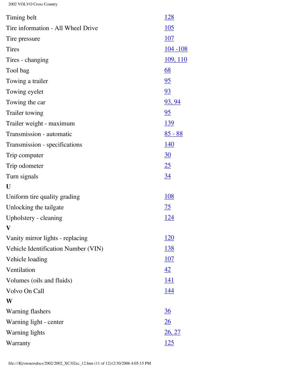 Volvo XC70 Cross Country owners manual / page 251