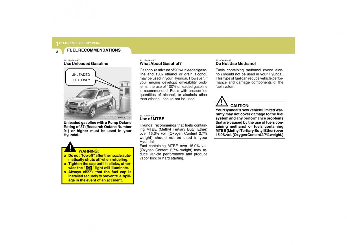 manual  Hyundai Tucson I 1 owners manual / page 13