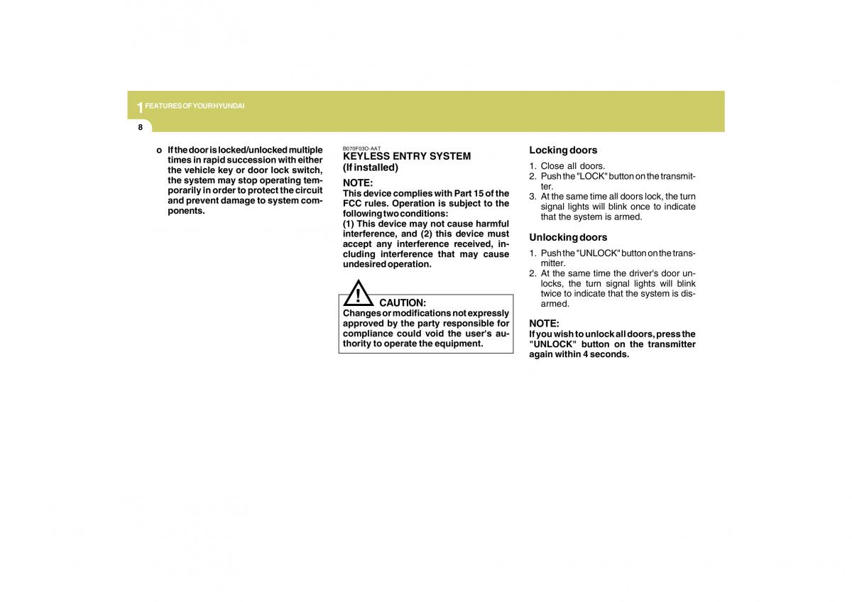 Hyundai Tucson I 1 owners manual / page 19