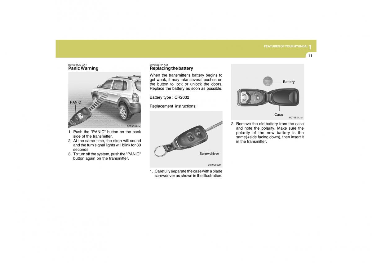 instrukcja obsługi Hyundai Tucson Hyundai Tucson I 1 owners manual / page 22