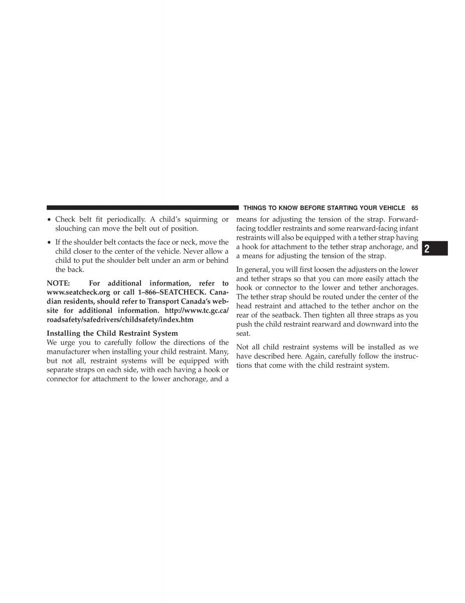 Jeep Wrangler TJ 2007 owners manual / page 67