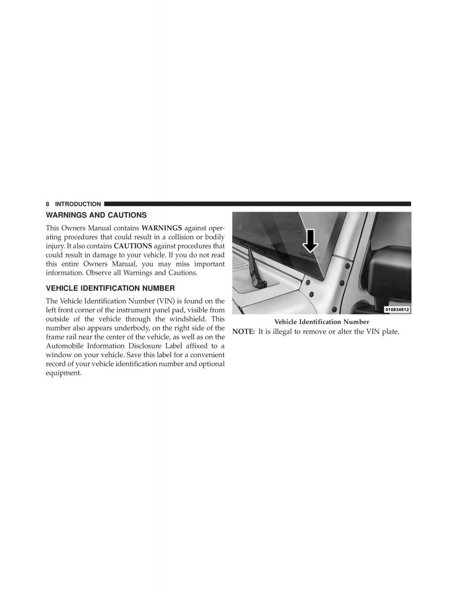 manual  Jeep Wrangler TJ 2013 owners manual / page 10