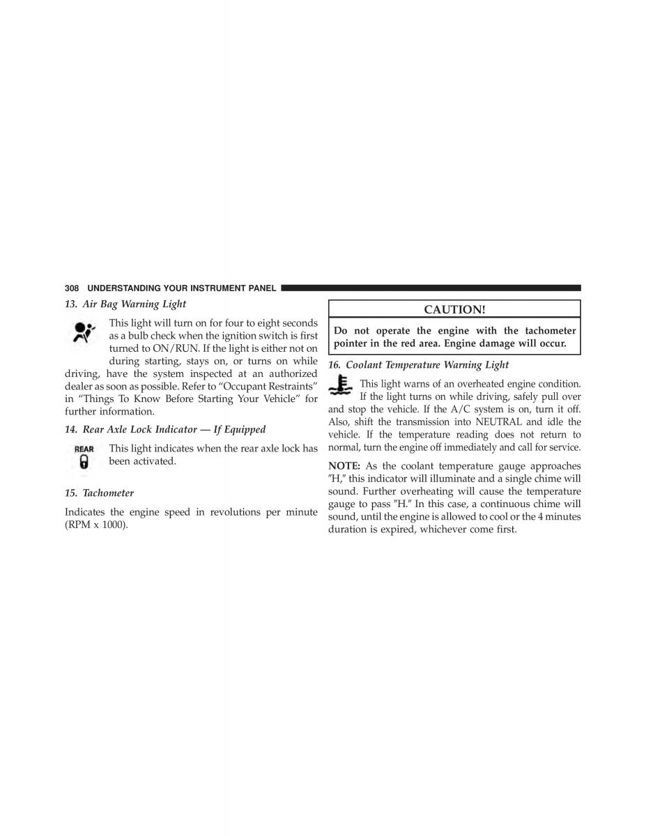 Jeep Wrangler TJ 2013 owners manual / page 310