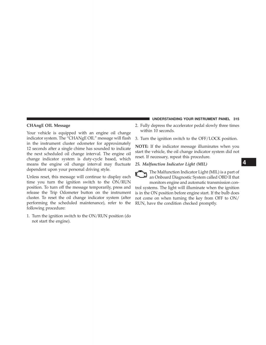 Jeep Wrangler TJ 2013 owners manual / page 317