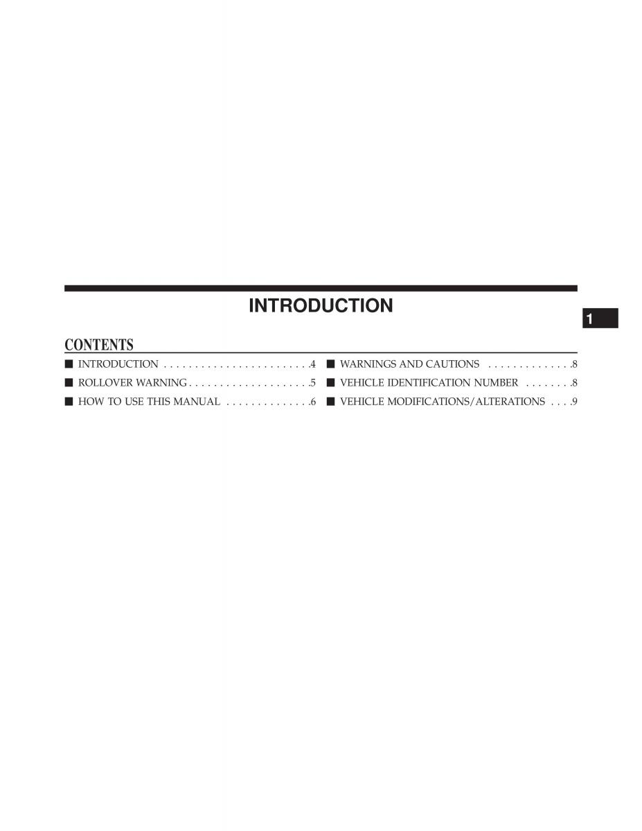 manual  Jeep Wrangler TJ 2013 owners manual / page 5