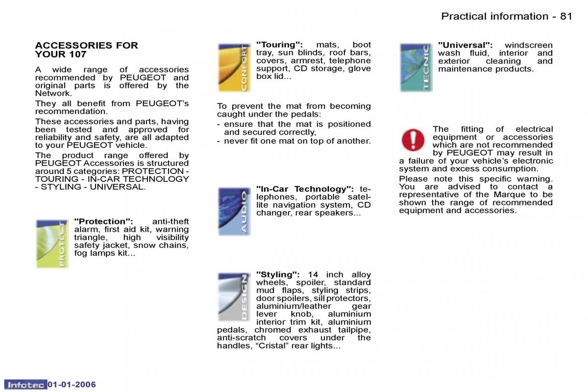 manual Peugeot 107 Peugeot 107 owners manual / page 81
