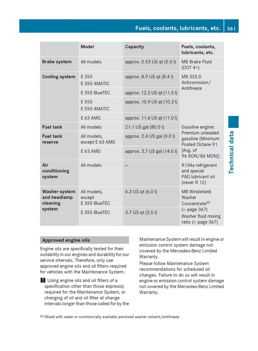 Mercedes Benz E Class W212 2010 owners manual / page 363