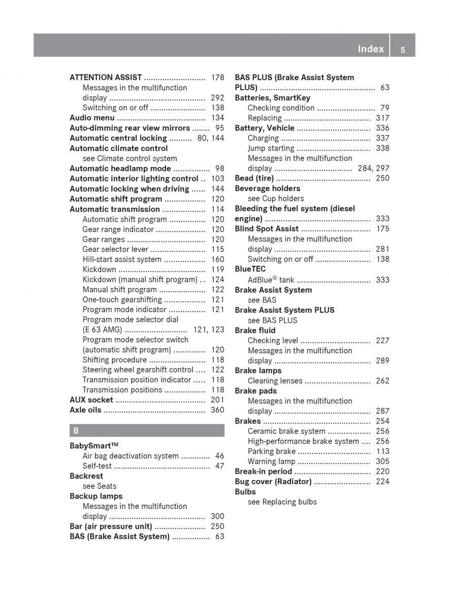 Mercedes Benz E Class W212 2010 owners manual / page 7