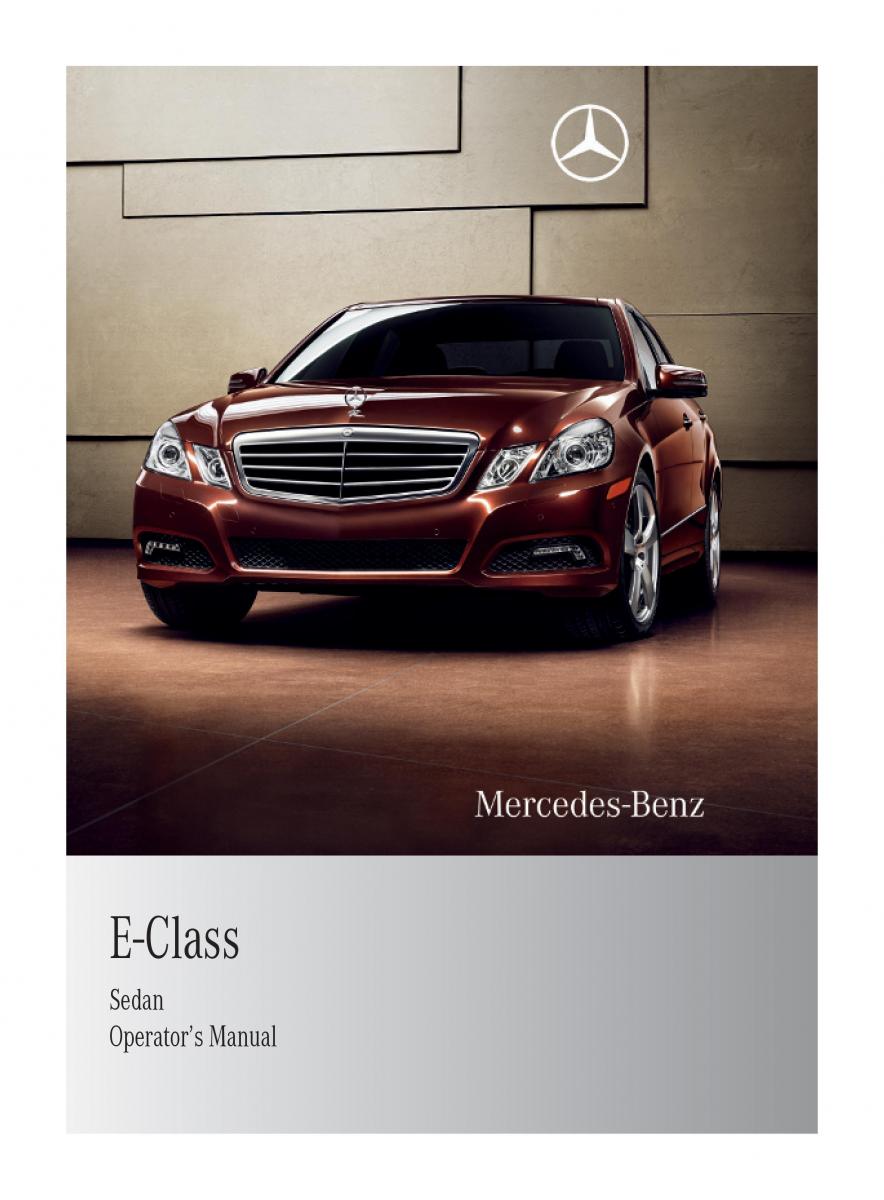 Mercedes Benz E Class W212 2010 owners manual / page 1