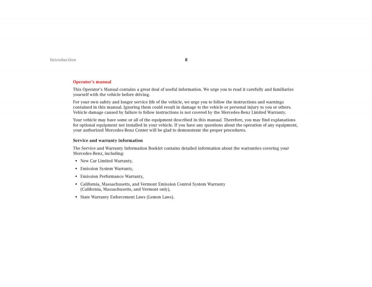 Mercedes Benz CL C215 2000 owners manual / page 11