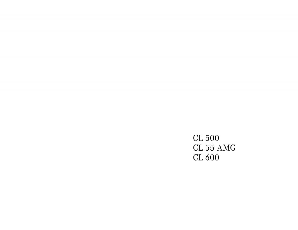 Mercedes Benz CL C215 2000 owners manual / page 2